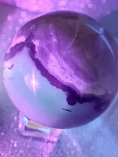 Volcano Agate Crystal Sphere With Glass Stand 271.3g | 58.4mm | UV REACTIVE 