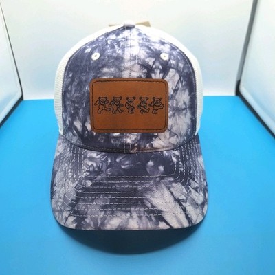 Grateful Dead Bears Leather Patch Trucker Snapback Hat Cap Cotton