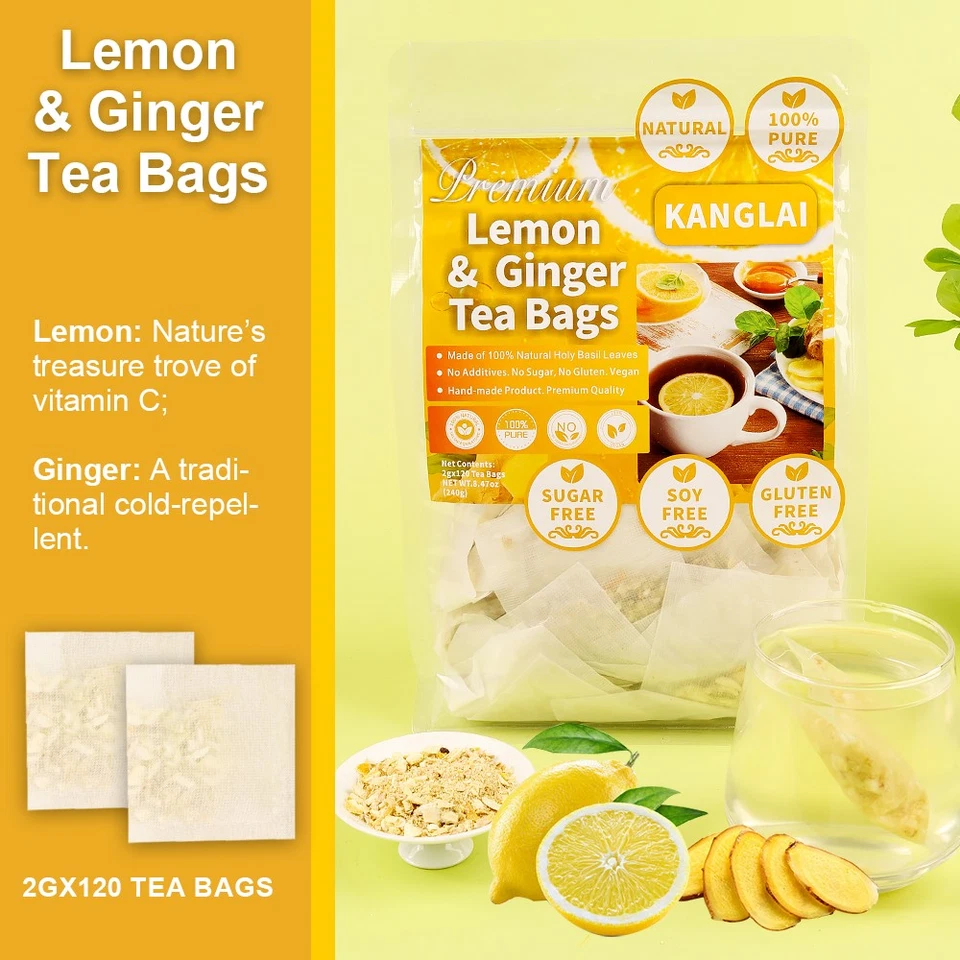 Zitrone-Ingwer-Teebeutel,natürliche Kräuter,Gewichtsverlust-Tagesteebeutel,240 g - Bild 3 von 4