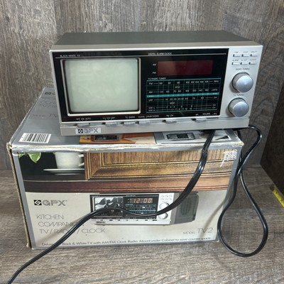 #ad GPX Portable Black amp; White Portable TV AM FM Radio Model TV2 $34.99