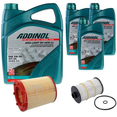FEBI Inspektionspaket 8L ADDINOL GIGA LIGHT MV 0530 LL für Audi A6 Avant 4G5