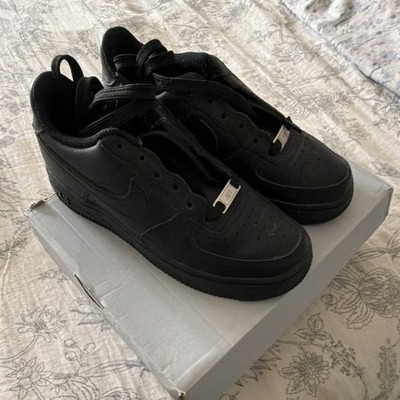 Nike Air Force 1 LE (GS) Unisex Kids 4Y Black Leather Low Top Athletic Sneaker
