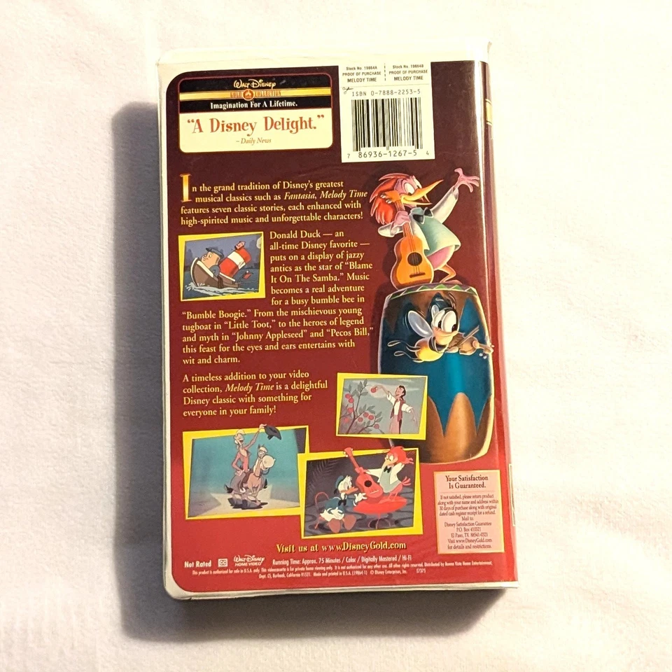 Disney's Melody Time VHS Walt Disney Gold Collection Vintage Classic Movie - Image 2 of 3