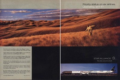 1998 Star Alliance: Priority Status Six Airlines Vintage Print Ad