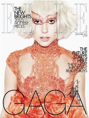 ELLE UK Magazine, LADY GAGA, Simone Rocha,Matt Irwin, ORANGE COVER (NEW)