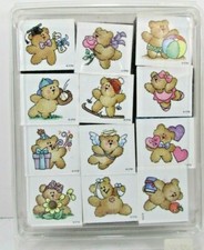 STM Holiday/Wishes set of 12 Rubber Bear Stamps