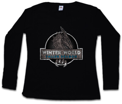 WINTER WORLD DAMEN LANGARM T-SHIRT Game of Dragon Thrones White Blue Walkers