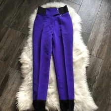 Vintage Tyrolia By Head Women’s Vibrant Purple Ski Pants With Stirrups Sz 36 EUC