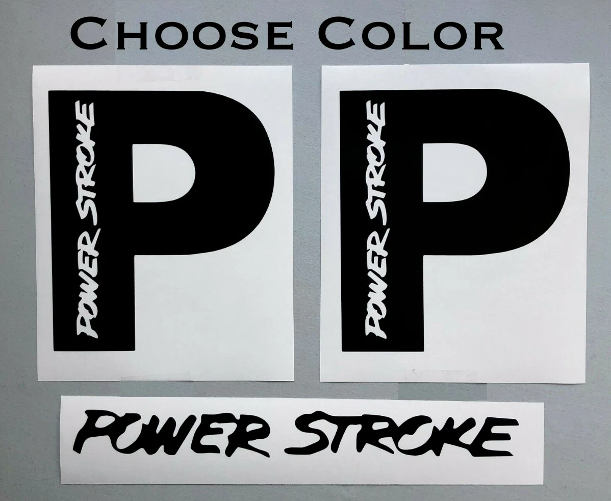 Powerstroke Back Window SET OF 3 Diesel Logo Black Or White Vinyl Decal  Sticker | eBay