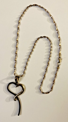 Vintage 925 Sterling Silber Herz gedrehte Kette Halskette 18''