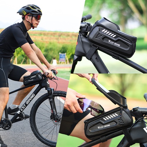 WEST BIKING Impermeable Bolso de Bicicleta Marco Frontal Ciclismo Pantalla Táctil Bolso de Teléfono - Imagen 6 de 16