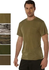 Cotton/Polyester Pocket T-Shirt Collection Solid Short Sleeve Tee