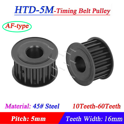 #ad HTD 5M 10 60T Timing Belt Pulley Pitch 5mm AF type CNC Drive 45# Steel Wide 16mm $114.69