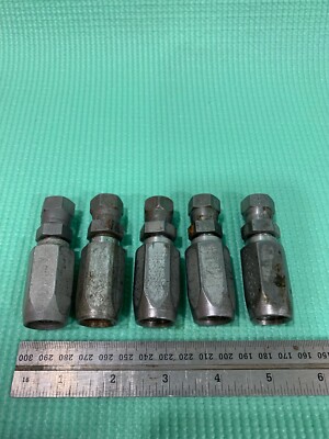 Lot of 5 Parker no skive for nylon hose3/8  X #6FJIC