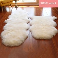 Real Sheepskin Rug Luxury Soft Sheepskin Carpet Mat Sofa Cushion Fur Blanket
