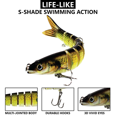 5PCS Fishing Lures for Bass Trout Segmented Multi Jointed Swimbaits Slow Sinking | eBay 5PCS Fishing Lures for Bass Trout Segmented Multi Jointed Swimbaits Slow Sinking | eBay
