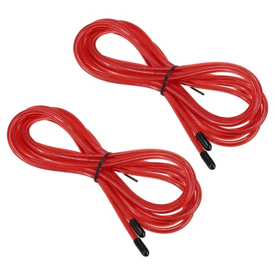 2Pcs 10Ft Speed Jump Rope Replacement Cable 4.5mm Skipping Rope Red