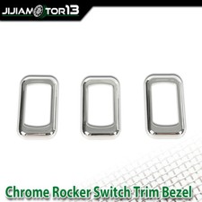 3PCS Chrome Rocker Switch Trim Bezel Fit For Peterbilt Keworth Freightliner