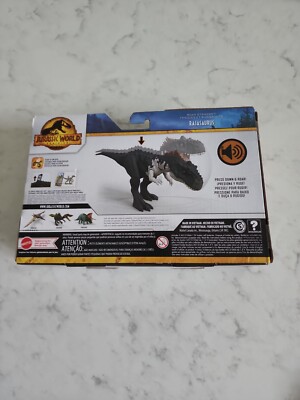 Mattel Jurassic World Dominion Roar Strikers Rajasarus Dinosaur Figure 4+