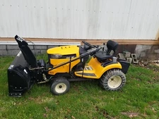 2017 Cub Cadet XT1 54" deck with 42" Snow Thrower, Snow Cab, Chains, grass sweep