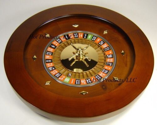Roulette Wheel 18" SOLID WOOD Professional W/ RAKE - Picture 1 of 7