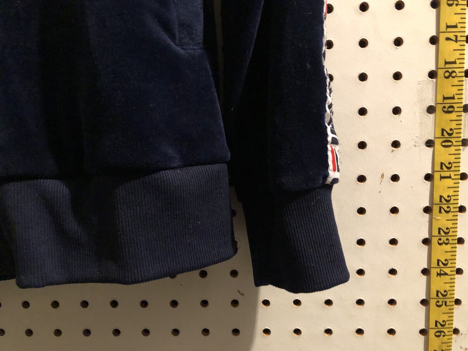 Giacca con cappuccio da donna taglia small S FILA MaryBeth velluto blu cappuccio a righe