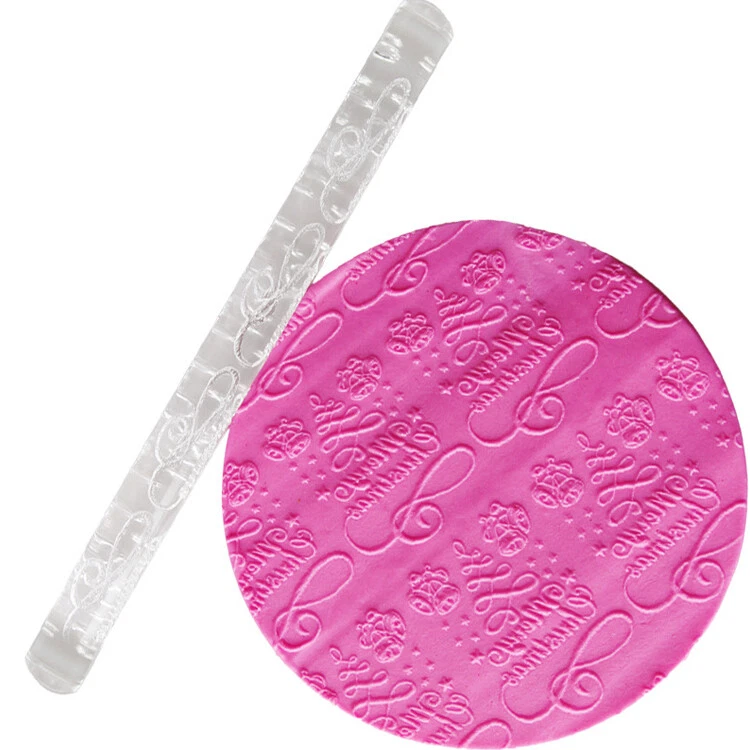 Merry Christmas Rolling Pin Embossed Fondant Icing Cake Decorating Pastry Crafts - Image 2 of 4