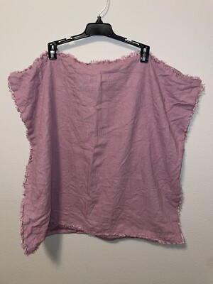 CASALUNA Heavy Linen Blend Mauve Pink Single Euro Pillow Sham Fringe Boho