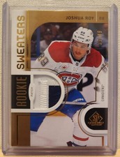 2024-25 upper deck hockey sp game used rookie sweaters gold Joshua Roy 39/49