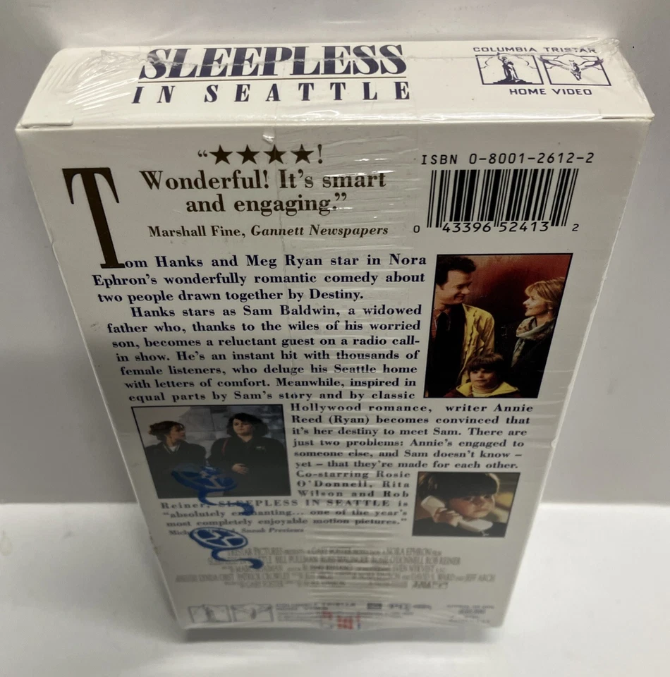 Sleepless in Seattle VHS -1993 Date Movie Tape Tom Hanks Meg Ryan Watermarks USA - Image 4 of 4