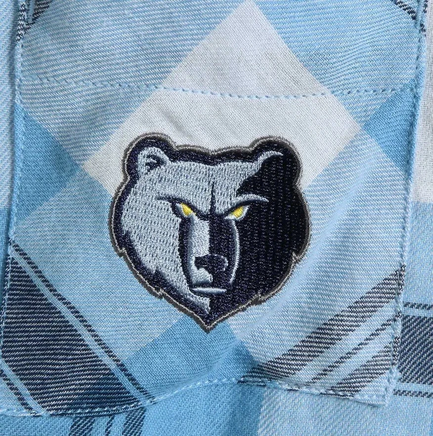 Túnica a Cuadros Memphis Grizzlies Concepts Sport Headway Manga Larga Azul Claro Azul Marino Foto 4 de 4