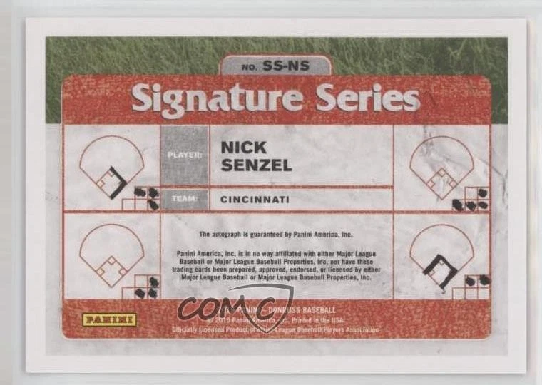 2019 Panini Donruss Signature Series Pink Firework Nick Senzel Rookie Auto RC - Image 2 of 2