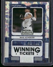 2021 Panini Contenders #WT-MS Max Scherzer Winning Tickets Cracked Ice #/23