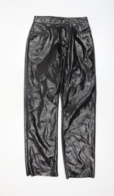Vero Moda Damen schwarz glänzend gerade Hose Größe 10