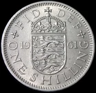 Photo of a 1961 Elizabeth II Shilling from an eBay listing that sold on Jun 8, 2026