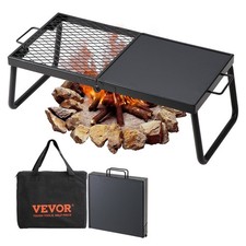 Portable Campfire Cooking Grill 22.4 Inch Folding Steel Grate with Legs and Bag