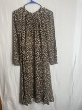 J Crew Women’s Size 2 Long Sleeve Midi Dress Animal Print New 5944
