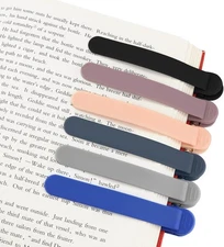 SMUK 6pcs Automatic Bookmark, Silicone Book Marks for Reading Women, Men, Kids, 