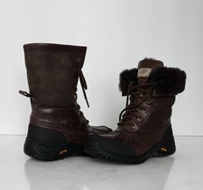 UGG Adirondack II 5446 Obsidion Brown Event Leather Snow Boots Women Size 8