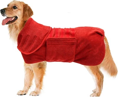 Absorbent Quick Dry Dog Bathrobe Pet Towel Full Body Wrap for Small & Large Dogs