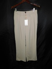 Quince Size 6 NWT Beige Stretch Crepe Pleated Wide Leg Pants High Rise Elastic