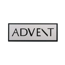 ADVENT Silver brushed aluminum Speaker Custom Logo Badge 106mm 4.17" X39mm 1.54"