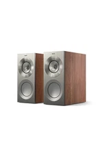 KEF Reference 1 Bookshelf Speakers Walnut/Silver, Pair + Kef Ref Stands Black