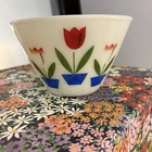Vintage Fire King Oven Ware Ivory Tulip Mixing Bowl