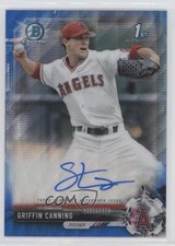 2017 Bowman Draft Chrome Pick Blue Wave Refractor /150 Griffin Canning Auto 7m3