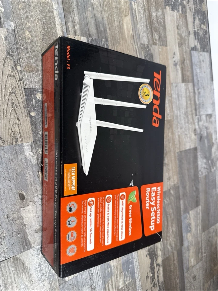 Tenda F3 Wireless Router N300 300 Mbps 3 Antennas Streaming HD White New Sealed - Image 4 of 4