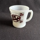 Vintage Fire King Anchor Hocking Glass Coffee Mug Big Wrangler Steakhouse GREAT!