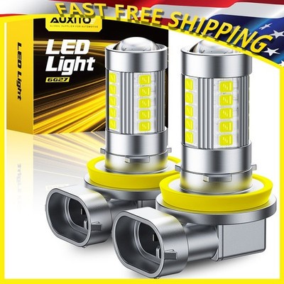AUXITO LED Fog Light Bulbs H8 H11 H16JP Driving Lamps White 6500K High Power 2X