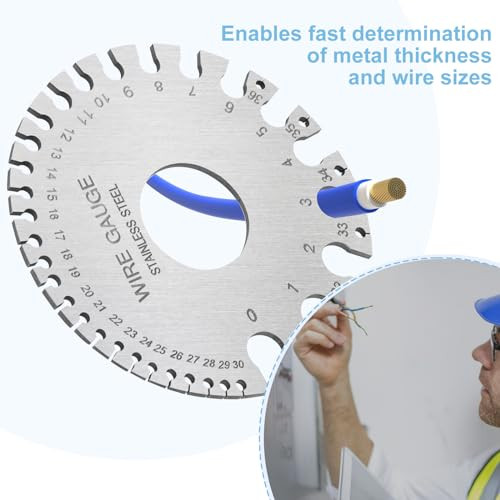 2Pcs Metal Gauge Thickness Tool, Wire Gauges Size for Welding, Highly Accurate - Bild 5 von 8