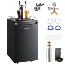 VEVOR Beer Kegerator Draft Beer Dispenser Full Size Keg Refrigerator Dual Tap